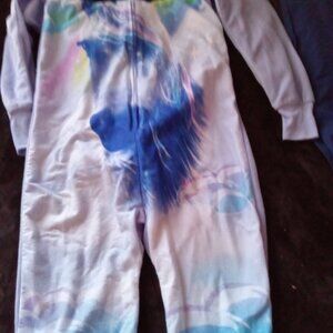Jelli Fish Kids one piece hooded Unicorn PJ's LG/10-12